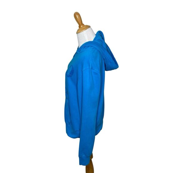 Aeropostale New York City Bright Blue Silver Hoodie Jacket Sweatshirt Size large - Picture 3 of 7